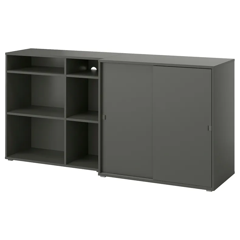 IKEA VIHALS ВІХАЛЬС, шафа, темно-сірий, 190x47x90 см 995.212.04 фото №1