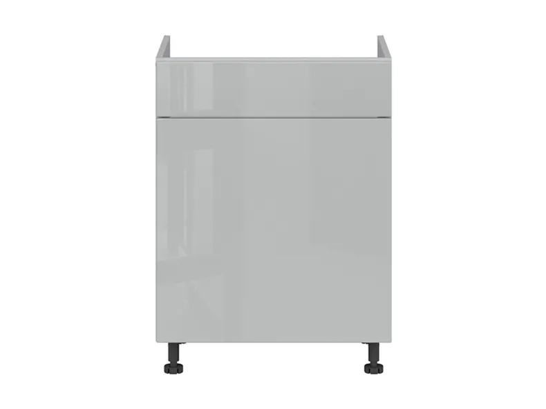 BRW Кухонная тумба под мойку Top Line 60 см с ящиком плавного закрывания серый глянец, серый гранола/серый глянец TV_DKS_60/82_STB/B-SZG/SP фото №1