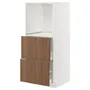 IKEA METOD МЕТОД / MAXIMERA МАКСИМЕРА, высокий шкаф с 2 ящиками д / духовки, белый / Имитация коричневого ореха, 60x60x140 см 195.196.10 фото