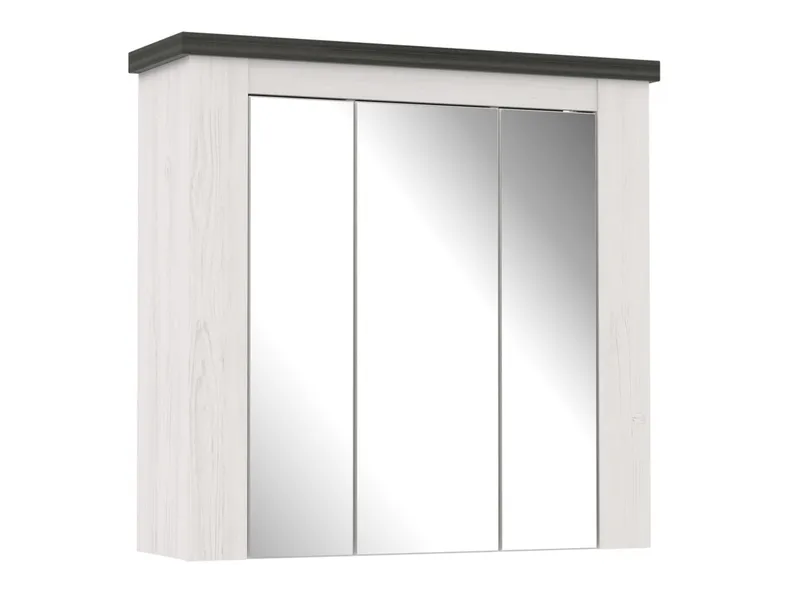BRW Монреаль 79 см настенный шкаф для ванной комнаты с зеркалом и 3 дверцами сосна белая, Белая сосна/Тачвуд SOBI фото №1