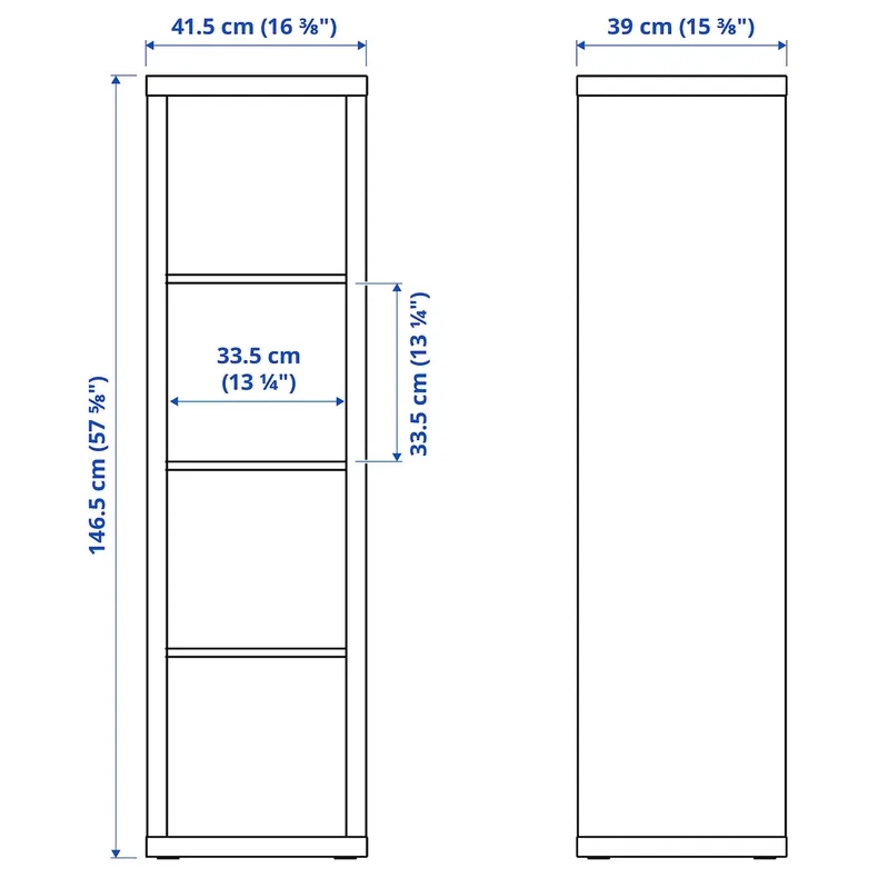 IKEA KALLAX КАЛЛАКС, стеллаж с 2 вставками, имитация беленого дуба, 42x147 см 791.975.84 фото №6