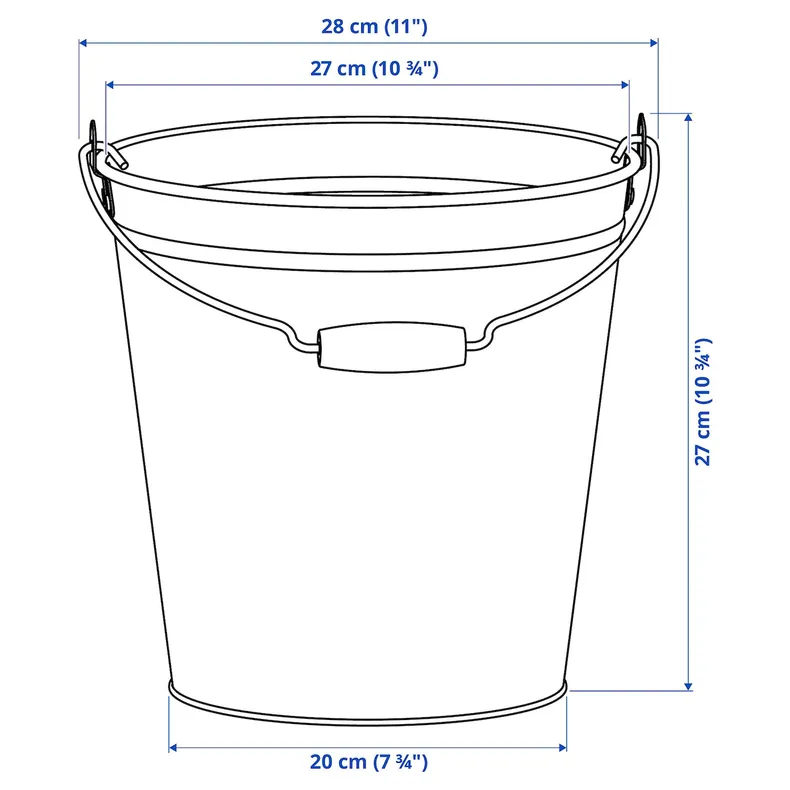 IKEA ÅKERBÄR, горщик, внутрішній/зовнішній темно-синій, 10 l 805.847.91 фото №6