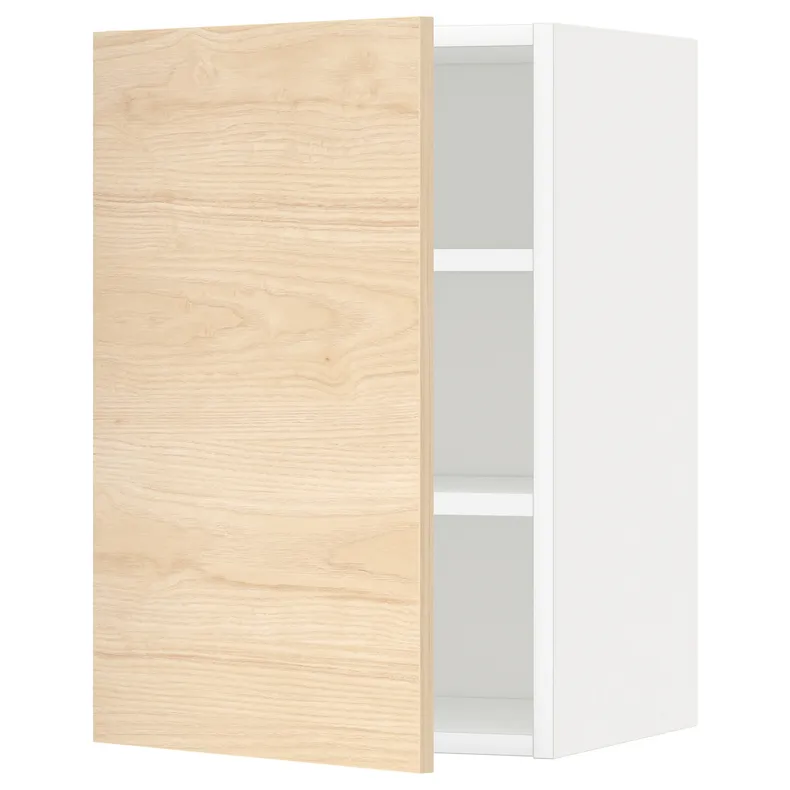 IKEA METOD МЕТОД, навесной шкаф с полками, белый / аскерсундский узор светлый ясень, 40x60 см 594.637.10 фото №1