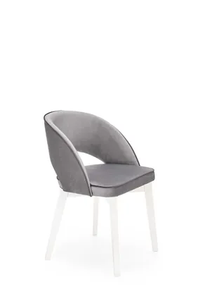 Кухонний стілець оксамитовий HALMAR MARINO Velvet, сірий MONOLITH 85 / білий фото