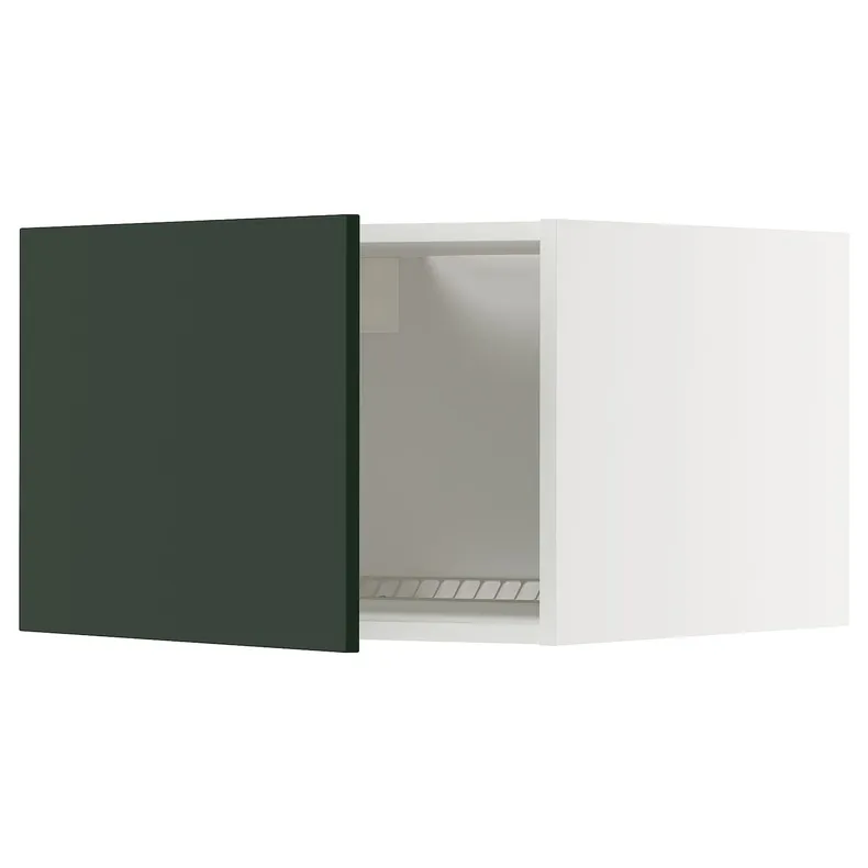 IKEA METOD МЕТОД, верхня шафа для холодильн/мороз кам, білий / Хавсторп темно-зелений, 60x40 см 295.571.40 фото №1