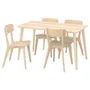 IKEA LISABO ЛІСАБО / LISABO ЛІСАБО, стіл+4 стільці, шпон з ясена / ясена, 140x78 см 493.855.29 фото