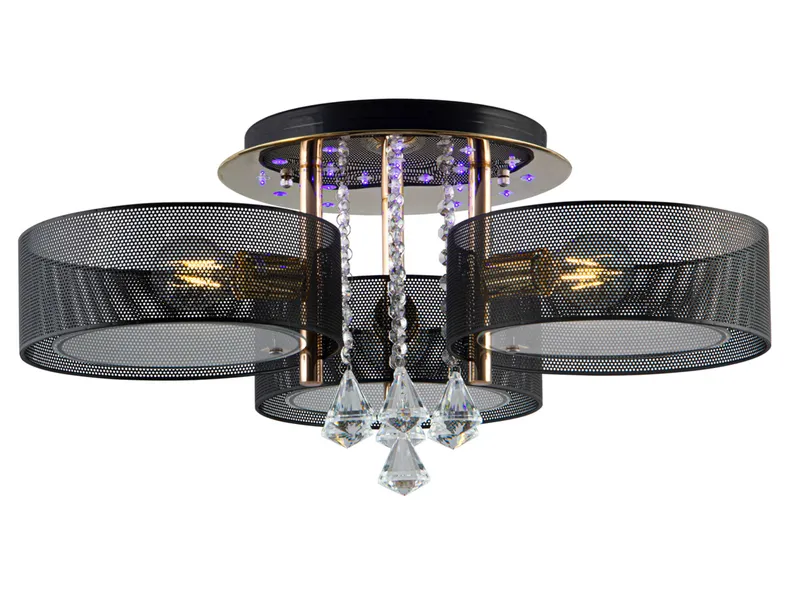 BRW Трехпозиционный потолочный светильник Antila с пультом дистанционного управления черный 075870 фото №1