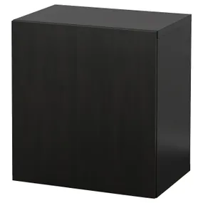 IKEA BESTÅ БЕСТО, настінна комбінація шаф, чорно-коричневий/ЛАППВІКЕН, 60x42x64 см 994.398.22 фото
