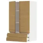 IKEA METOD МЕТОД / MAXIMERA МАКСИМЕРА, навесной шкаф / 2дверцы / 2ящика, белый / Воксторп имит. дуб, 60x100 см 695.383.19 фото