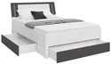 BRW Кровать Saturn 140x200 с 3 ящиками белая/графит, белый/графит LOZ3S/140-BI/GF фото thumb №4