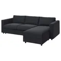 IKEA VIMLE ВІМЛЕ, 3-місний диван із кушеткою, САКСЕМАРА чорно-синій 795.372.15 фото thumb №2
