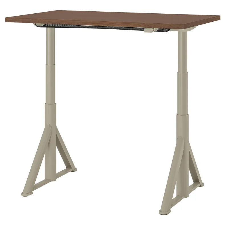 IKEA IDÅSEN ІДОСЕН, стіл регульований, коричневий/бежевий, 120x70 см 192.809.15 фото №1
