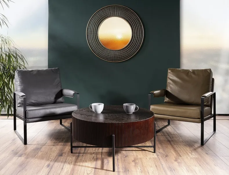 Крісло м'яке з металевим каркасом SIGNAL FOCUS Buffalo, екошкіра: оливковий фото №18