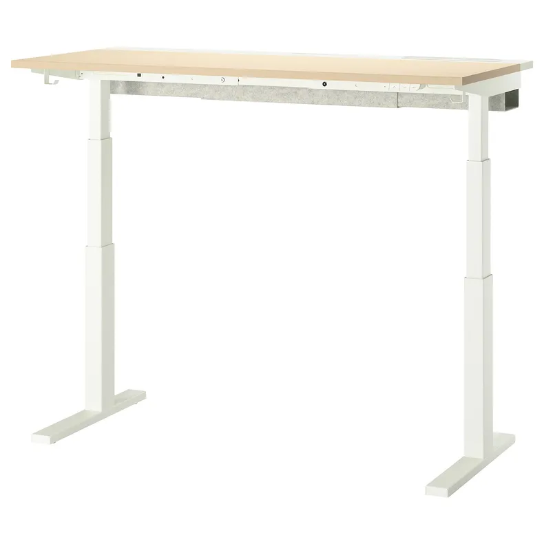 IKEA MITTZON МИТТЗОН, стол / трансф, электрический окл береза / белый, 140x60 см 895.282.39 фото №2