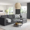 IKEA VIMLE ВІМЛЕ, 3-місний диван із кушеткою, ХАЛЛАРП сірий 593.991.30 фото thumb №2