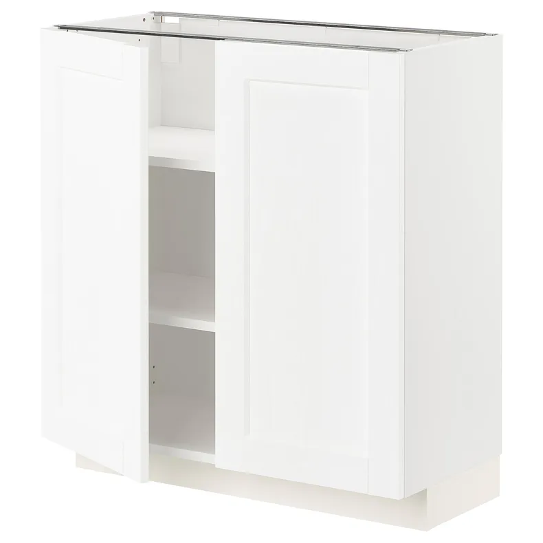 IKEA METOD МЕТОД, напольный шкаф с полками / 2дверцами, белый Энкёпинг / белая имитация дерева, 80x37 см 094.733.73 фото №1