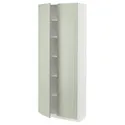 IKEA METOD МЕТОД, высокий шкаф с полками, белый / светло-зеленый, 80x37x200 см 494.874.67 фото thumb №1
