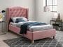 Ліжко односпальне оксамитове SIGNAL ASPEN Velvet, Bluvel 52 - античний рожевий, 90x200 см фото