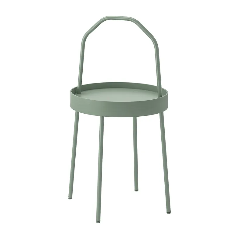 IKEA BURVIK БУРВИК, придиванный столик, светлый серо-зеленый, 38 см 805.130.01 фото №1