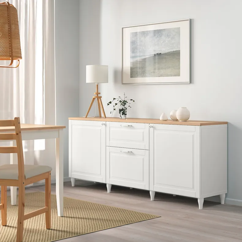 IKEA BESTÅ БЕСТО, модуль для зберігання із шухлядами, білий / Смевікен / Каббарп білий, 180x42x76 см 394.127.93 фото №4