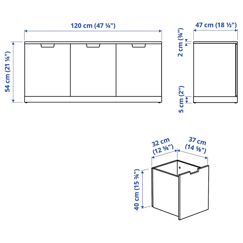 IKEA NORDLI НОРДЛИ, комод с 3 ящиками, белый, 120x54 см 692.765.67 фото №4