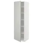 IKEA METOD МЕТОД, высокий шкаф с полками, белый / светло-серый, 60x60x200 см 995.380.30 фото