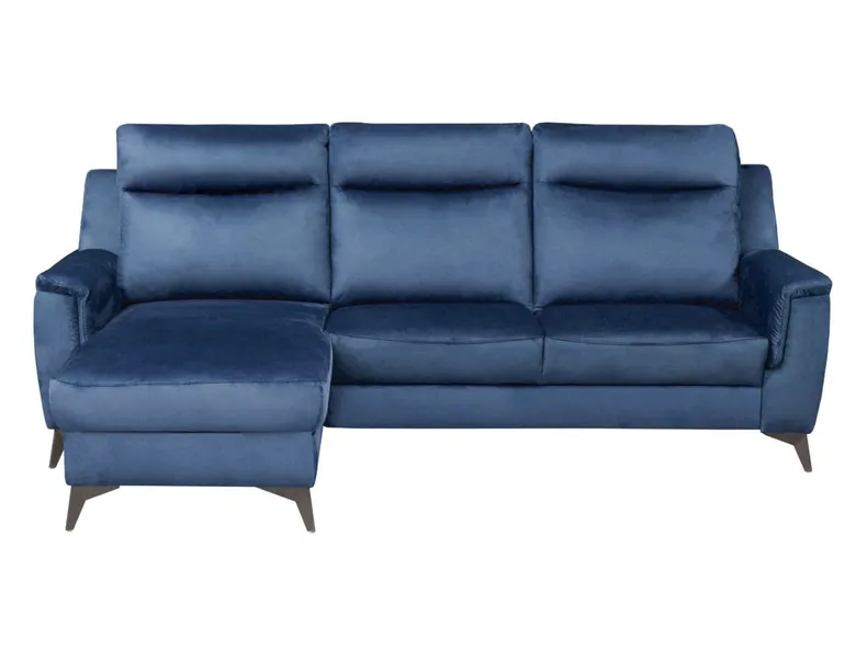 BRW Кутовий розкладний диван Leo з ящиком для зберігання велюровий синій, Monoli 77 Navy NA-LEO-REC/BK_2F-TK1_AB4FFE фото №1