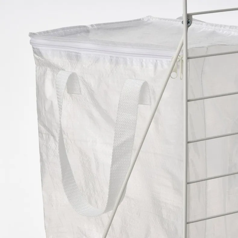 IKEA JOSTEIN ЙОСТЕЙН, сумка с опорой, белый / прозрачный внутренний / наружный, 60x40x74 см 205.122.26 фото №3