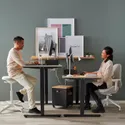 IKEA TROTTEN ТРОТТЕН, стол / трансф, бежевый / антрацит, 160x80 см 194.295.96 фото thumb №3