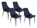 BRW Комплект стульев бархатных 4 шт BRW ALVAR Velvet, темно-синий DUBLIN_NAVY_BLUE_55 фото thumb №1