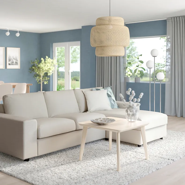 IKEA VIMLE ВІМЛЕ, 3-місний диван із кушеткою, з широкими підлокітниками / ГУННАРЕД бежевий 294.012.95 фото №2