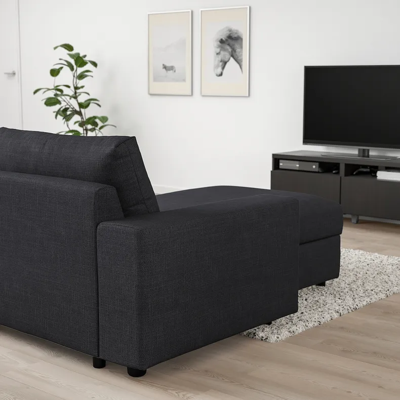 IKEA VIMLE ВІМЛЕ, кутовий диван, 5-місний з кушеткою, з широкими підлокітниками/Холдований антрацит 994.366.92 фото №2