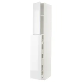 IKEA METOD МЕТОД / MAXIMERA МАКСІМЕРА, висока шафа / висувна секція / 1дв / 4шх, білий / РІНГХУЛЬТ білий, 40x60x240 см 194.617.70 фото