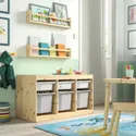 IKEA TROFAST, стеллаж для мусорных контейнеров, Светлая сосна, окрашенная в белый/серый цвет, 93x44x52 см 795.748.92 фото thumb №2