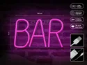 BRW Неоновий настінний світильник Bar LED рожевий 093800 фото thumb №3
