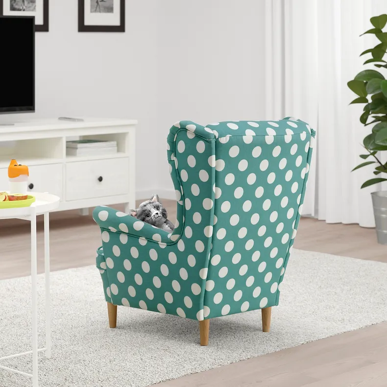 IKEA STRANDMON СТРАНДМОН, дитяче крісло, Бірюза Еббеторп 104.800.61 фото №4