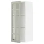 IKEA METOD МЕТОД, навесной шкаф / полки / стеклян дверца, белый / светло-зеленый, 40x100 см 494.872.69 фото