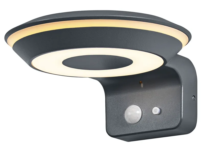 BRW Вуличний світлодіодний настінний світильник Endura Style 17,7 см з датчиком день/ніч чорний 093689 фото №1