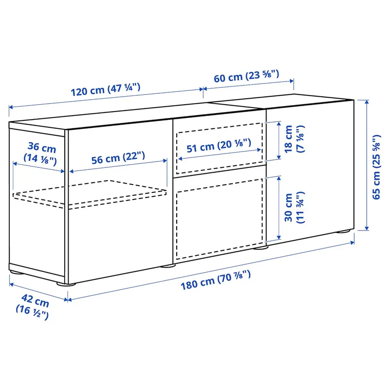 IKEA BESTÅ БЕСТО, комбинация для хранения с ящиками, черный / коричневый / Лапвикен черный / коричневый, 180x42x65 см 794.126.49 фото №6