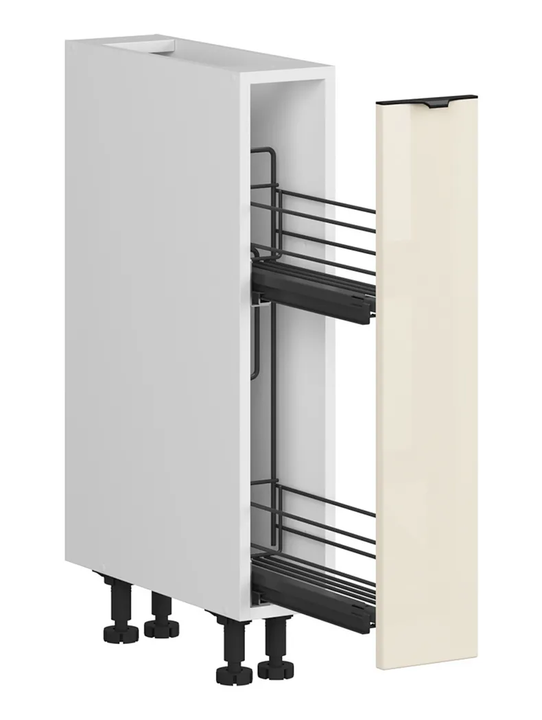 BRW Кухонный базовый шкаф Sole L6 15 см с корзиной для груза магнолия жемчуг, альпийский белый/жемчуг магнолии FM_DC_15/82_C-BAL/MAPE фото №3