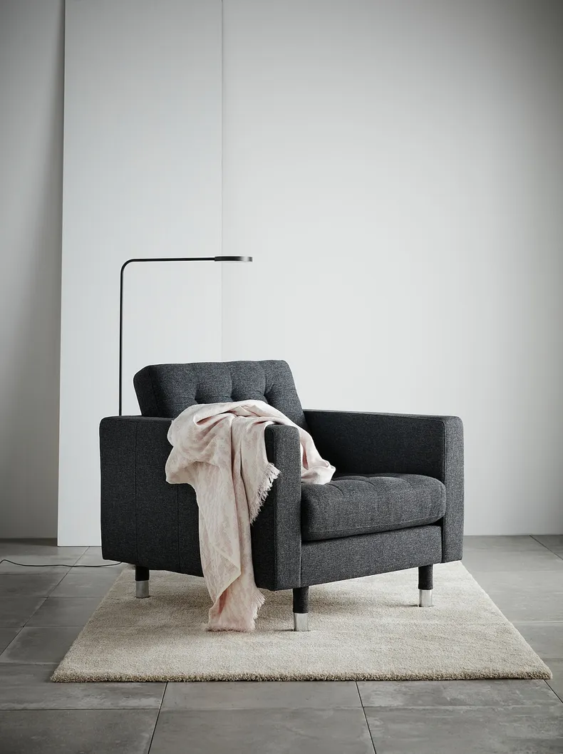 IKEA LANDSKRONA ЛАНДСКРУНА, кресло, Темно-серый / металл с пушечным покрытием 992.691.60 фото №4