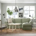 IKEA EKTORP ЕКТОРП, 3-місний диван із кушеткою, ХАКЕБУ сіро-зелений 295.090.31 фото thumb №2
