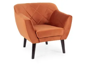 Крісло м'яке оксамитове SIGNAL KARO 1 Velvet, Bluvel 4215 - кориця / венге фото