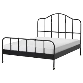 IKEA SAGSTUA САГСТУА, каркас ліжка, чорний / Ліндборн, 160x200 см 294.950.29 фото