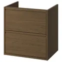 IKEA ÄNGSJÖN ЭНГШЁН, шкаф для раковины с ящиками, коричневая имитация дуб, 60x48x63 см 505.350.85 фото thumb №1