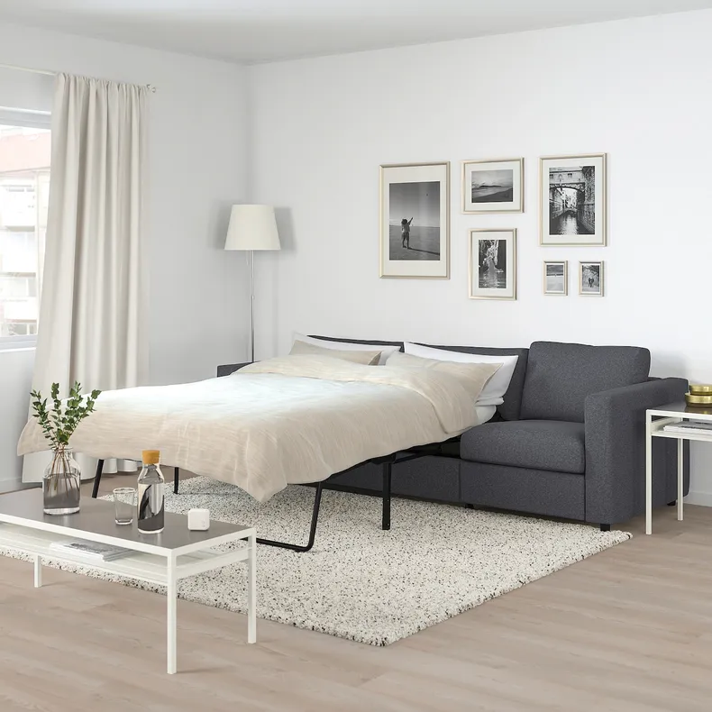 IKEA VIMLE ВИМЛЕ, 3-местный диван-кровать, Окрашенный в средне-серый цвет 795.452.77 фото №3