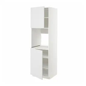 IKEA METOD МЕТОД, висока шафа для дух, 2 дверцят / пол, білий / стенсундський білий, 60x60x200 см 294.652.73 фото