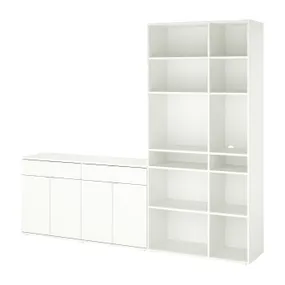 IKEA VIHALS ВІХАЛЬС, шафа, білий, 235x37x200 см 394.406.11 фото