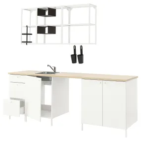 IKEA ENHET ЕНХЕТ, кухня, білий, 243x63.5x222 см 993.377.91 фото