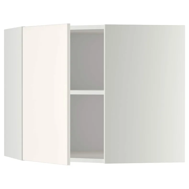 IKEA METOD МЕТОД, угловой навесной шкаф с полками, белый / Веддинге белый, 68x60 см 099.179.21 фото №1